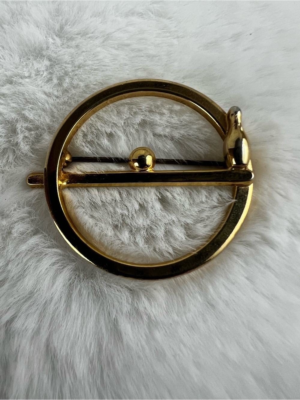 Vintage Gold Tone Bowling Brooch